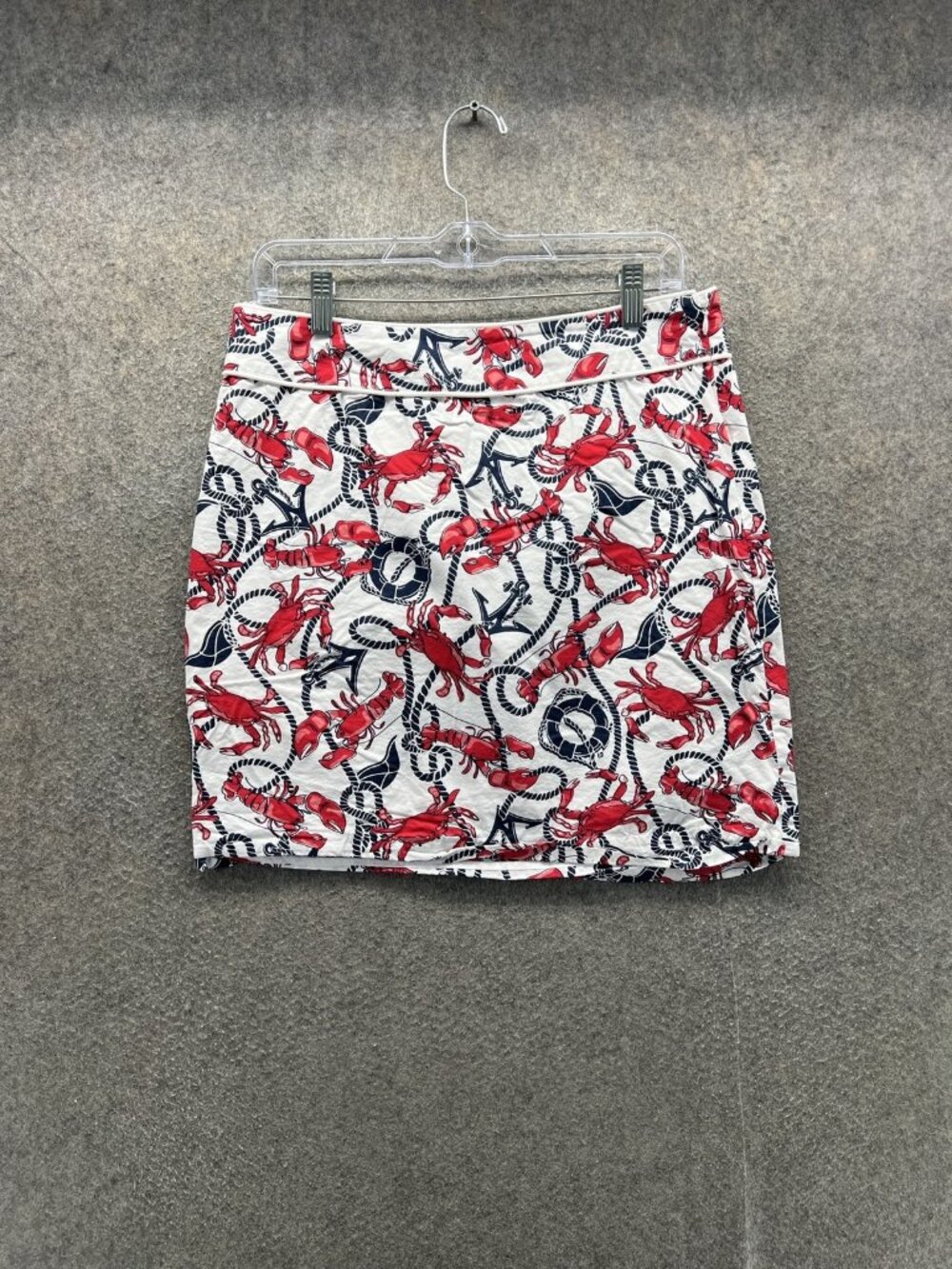 Vineyard Vines Skirt Womens 10 Multicolor Lobster Crab Print Mini Lined Cotton